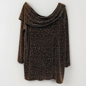 Jonden Woman Ruched Top Evening Black Copper Size 2X